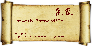 Harmath Barnabás névjegykártya