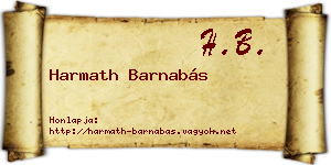 Harmath Barnabás névjegykártya